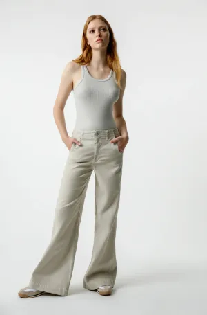 Edith Wide Leg Trouser - Pumice